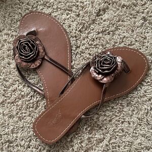 Carlos by Carlos Santana Brown Rose Sandals